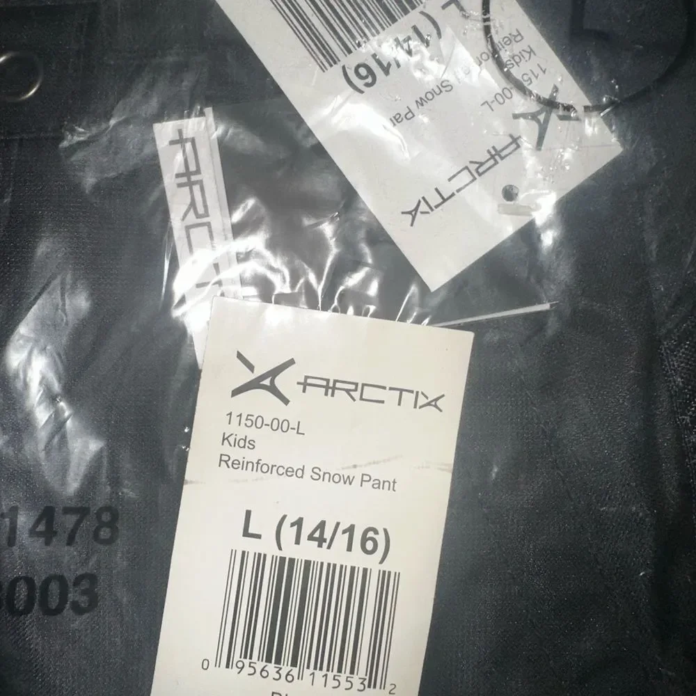 Arctix Kids Reinforced Black Snow Pants. Size L (14/16) - Picture 6 of 6